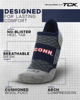 TCK UConn Huskies Tour No Show Tab Socks - Made in USA