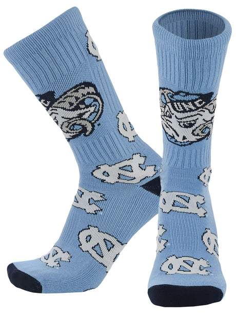 TCK UNC Tar Heels Columbia Blue/White / Large UNC Tar Heels Mayhem Crew Socks