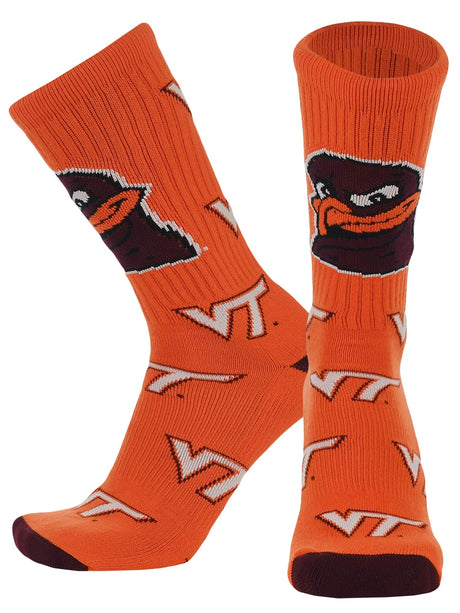 TCK Virginia Tech Orange/Maroon/White / Medium Virginia Tech Hokies Mayhem Crew Socks
