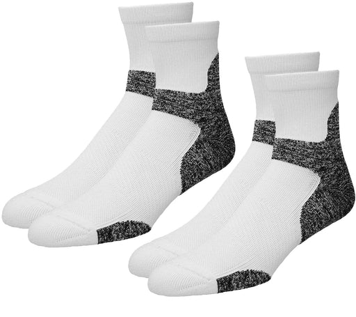 TCK White-2 Pair / Large Achilles Tendonitis Socks for Running 2-pack