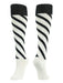 TCK White/Black/Black / Medium Candy Stripes Softball Socks Knee High