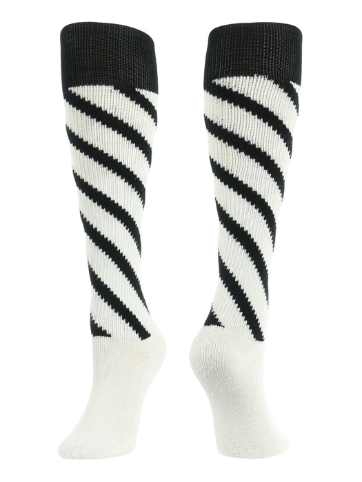 TCK White/Black/Black / Medium Candy Stripes Softball Socks Knee High