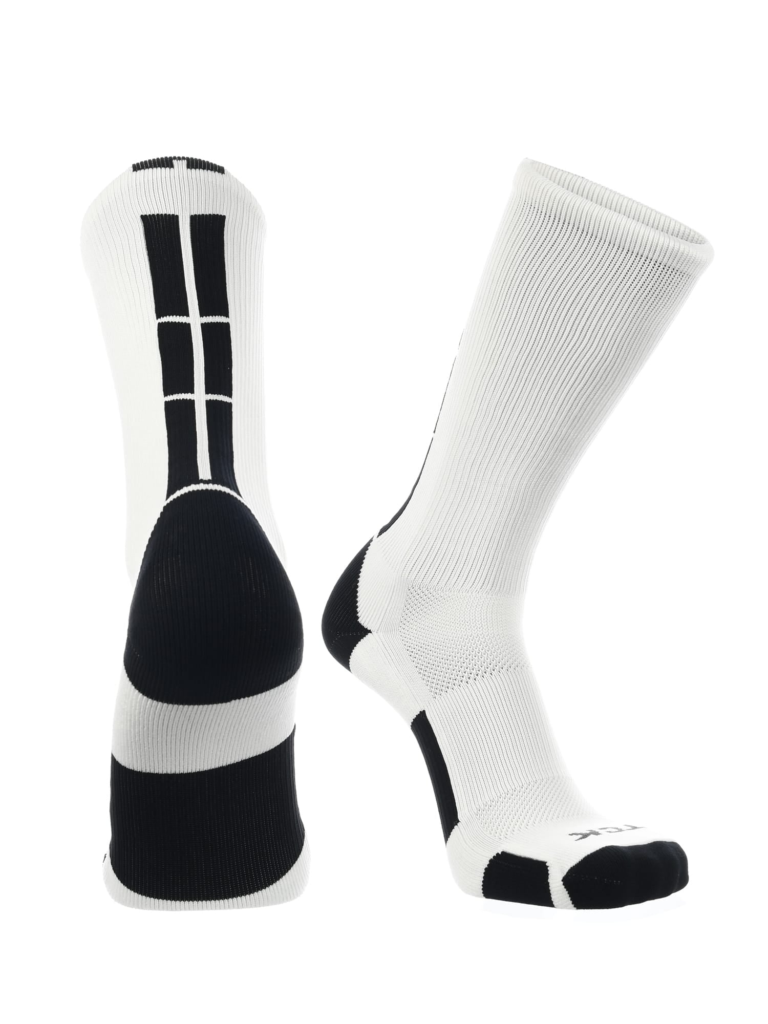TCK White/Black / Large Baseline 3.0 Athletic Crew Socks Adult Sizes Team Colors
