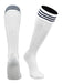 TCK White Black / Large European Striped Soccer Socks Fold Down Top