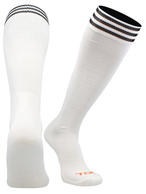 TCK White/Black / Large Prosport Tube Socks Striped