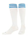 TCK White/Columbia Blue / Large Finale Soccer Socks 3-Stripes