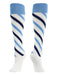 TCK White/Columbia Blue/Navy / Small Candy Stripes Softball Socks Knee High