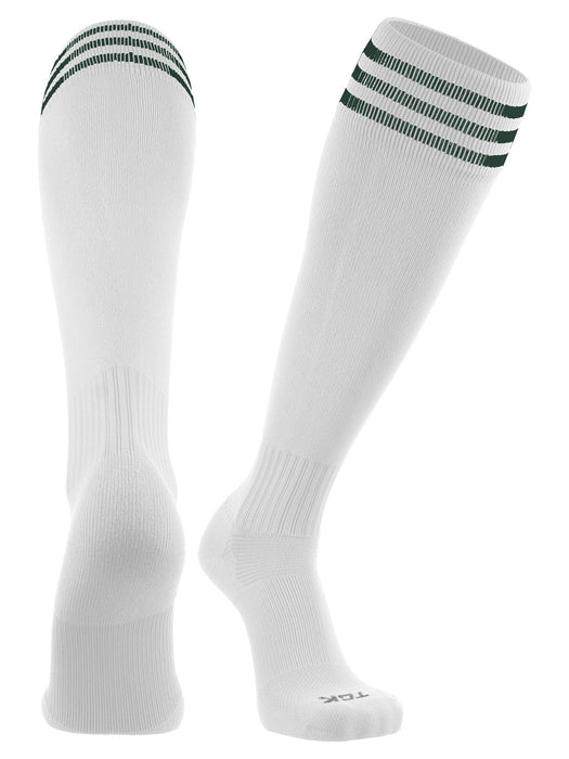 TCK White/Dark Green / Medium Finale Soccer Socks 3-Stripes