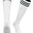 TCK White Dk Green / Large European Striped Soccer Socks Fold Down Top