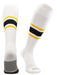 TCK White/Gold/Black / Large Elite Performance Baseball Socks Dugout Pattern E