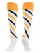 TCK White/Gold/Black / Small Candy Stripes Softball Socks Knee High