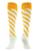 TCK White/Gold/Gold / Small Candy Stripes Softball Socks Knee High