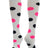TCK White/Hot Pink/Black / Small Krazisox Polka Dot Over The Calf Socks