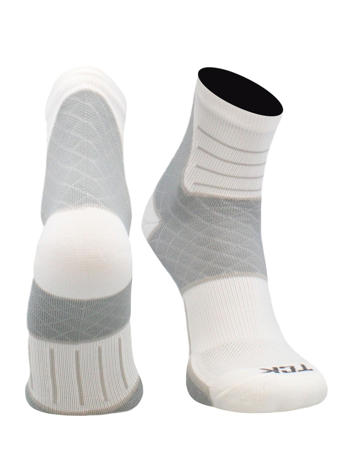 TCK White / Large Achilles Tendonitis Compression Socks For Women and Men, Low Crew 20-30mmHg Compression