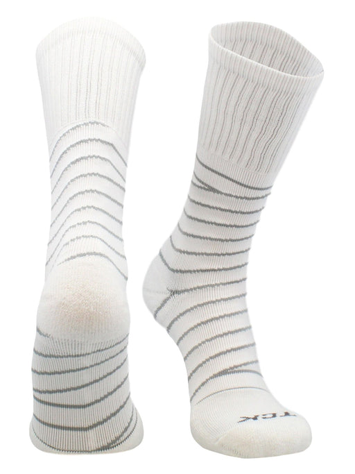TCK White / Large Ankle Support Tape Socks For Football, Basketball, & Volleyball