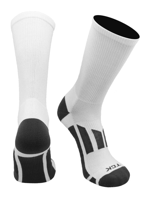 TCK White / Large Elite Performance Sports Socks 2.0 Crew Length