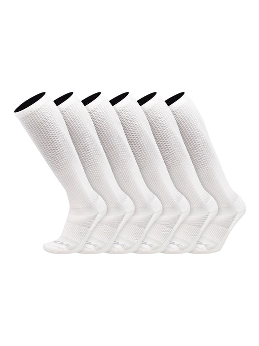 TCK White / Large Long Work & Athletic Socks Over the Calf 6-Pack