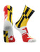 TCK White / Large Maryland Flag Socks Crew Length
