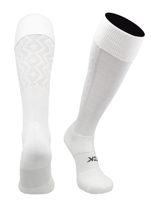 TCK White / Large Premier Soccer Socks with Fold Down Top