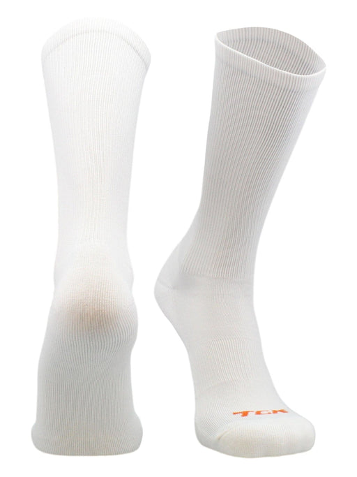 TCK White / Large Prosport Crew Socks - Team Colored Crew Socks For All Sports