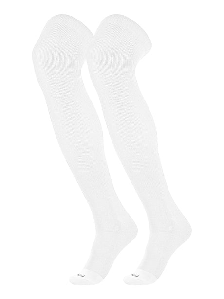 TCK White / Large Prosport - Long Over the Knee Socks for Baseball - Adult Sizes