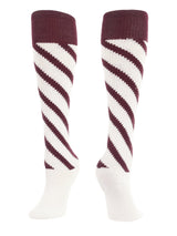 TCK White/Maroon/Maroon / Small Candy Stripes Softball Socks Knee High