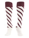 TCK White/Maroon/Maroon / Small Candy Stripes Softball Socks Knee High