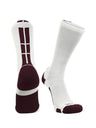 TCK White/Maroon / Medium Baseline 3.0 Athletic Crew Socks Adult Sizes Team Colors