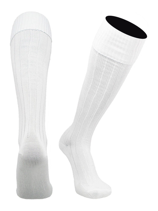 TCK White / Medium European Soccer Socks Fold Down Top