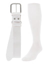 TCK White / Medium Softball and Baseball Belts & Socks Combo For Youth or Adults