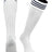 TCK White Navy / Medium European Striped Soccer Socks Fold Down Top