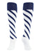 TCK White/Navy/Navy / Small Candy Stripes Softball Socks Knee High