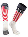 TCK White/Navy/Scarlet / Large USA Stars and Stripes Baseball Socks