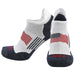 TCK White/Navy/Scarlet/USA / Large Tour USA No Show Socks for Men & Women - Premium Sports Sock