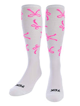 TCK White/Pink / Large Bows All-Over Tube Socks