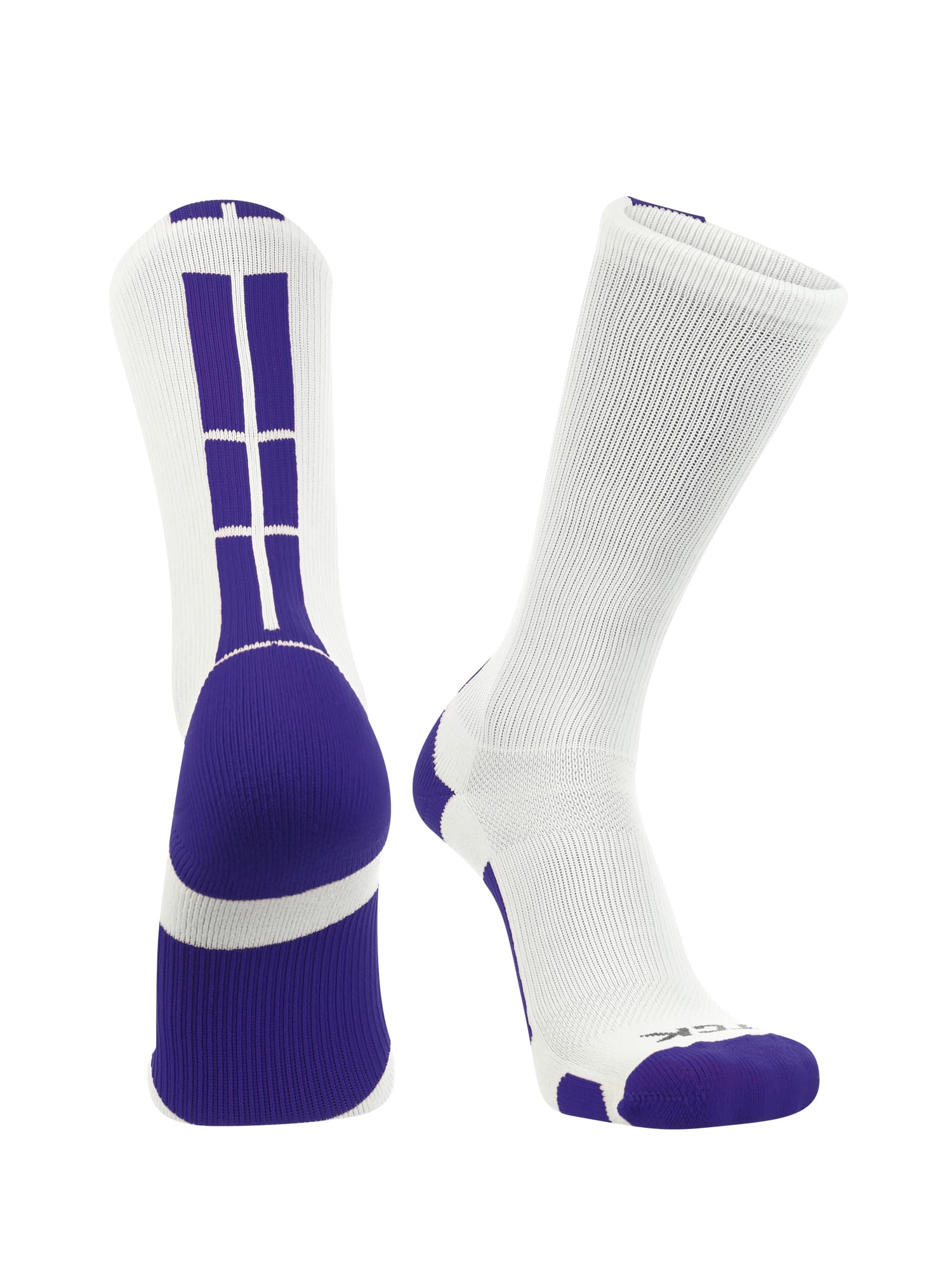 TCK White/Purple / Large Baseline 3.0 Athletic Crew Socks Adult Sizes Team Colors