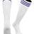 TCK White Purple / Medium European Striped Soccer Socks Fold Down Top