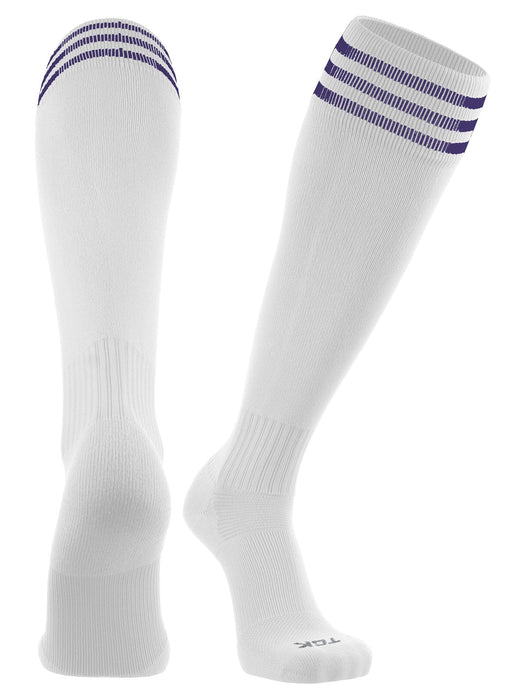 TCK White/Purple / Medium Finale Soccer Socks 3-Stripes