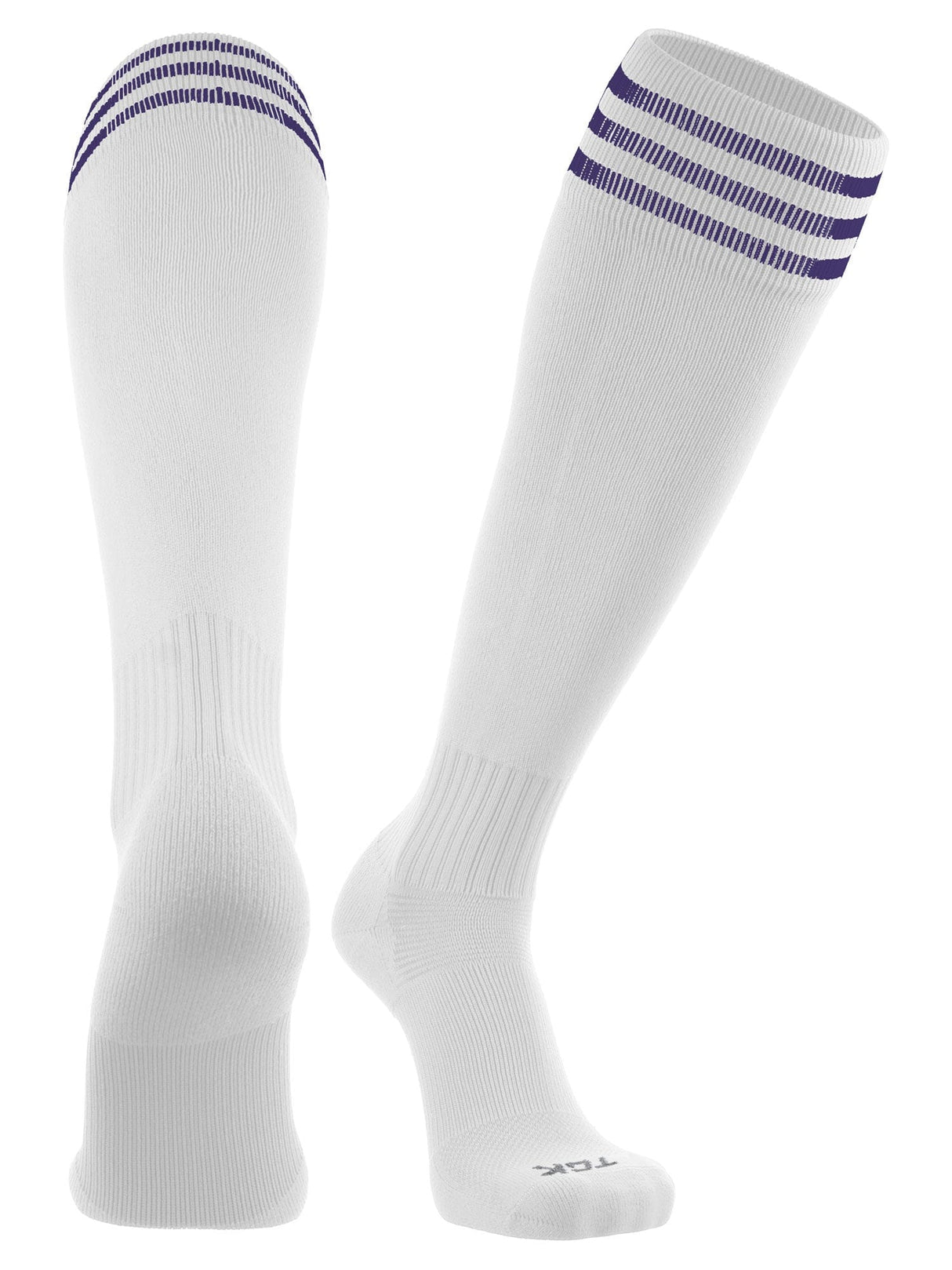 TCK White/Purple / Medium Finale Soccer Socks 3-Stripes