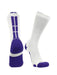 TCK White/Purple / X-Large Baseline 3.0 Athletic Crew Socks Adult Sizes Team Colors