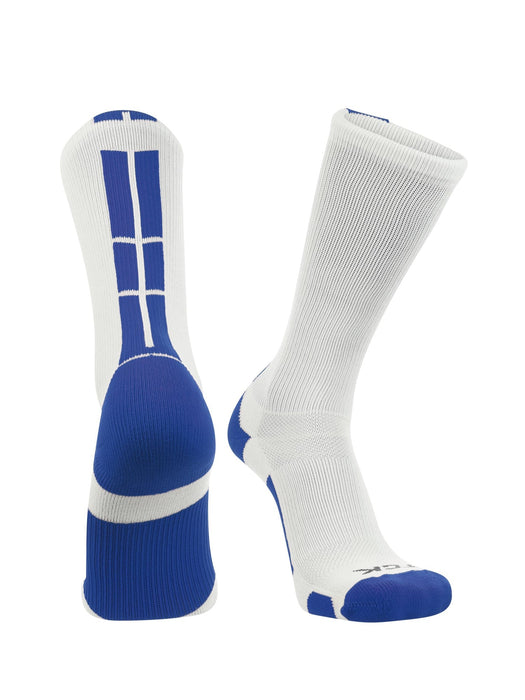 TCK White/Royal / Large Baseline 3.0 Athletic Crew Socks Adult Sizes Team Colors