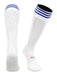 TCK White/Royal / Large Premier Soccer Socks with Fold Down Stripes