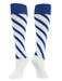 TCK White/Royal/Royal / Large Candy Stripes Softball Socks Knee High