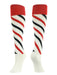 TCK White/Scarlet/Black / Large Candy Stripes Softball Socks Knee High
