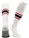 TCK White/Scarlet/Black / Large Elite Performance Baseball Socks Dugout Pattern E