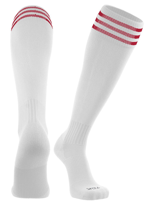 TCK White/Scarlet / Medium Finale Soccer Socks 3-Stripes