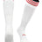 TCK White/Scarlet / Medium Premier Soccer Socks with Fold Down Stripes