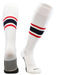 TCK White/Scarlet/Navy / Large Elite Performance Baseball Socks Dugout Pattern E