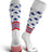 TCK White/Scarlet/Royal / Small TCK Freedom Dugout USA Made Stars & Stripes OTC Socks