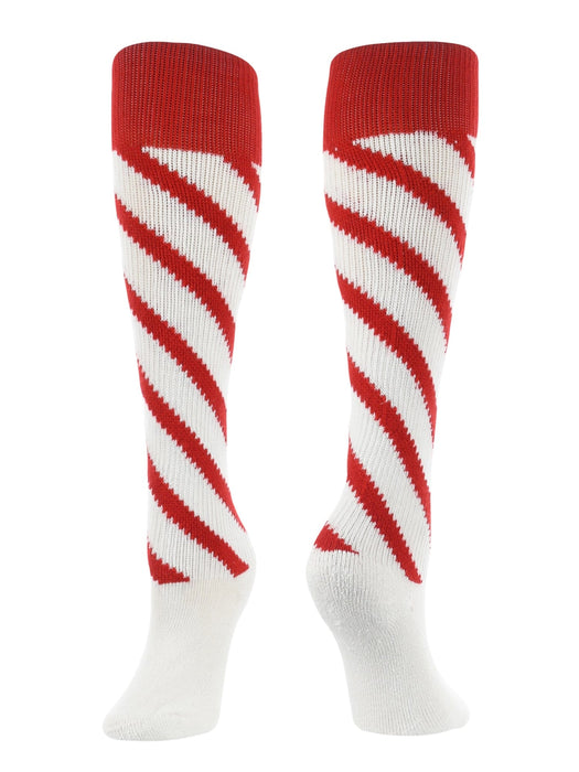 TCK White/Scarlet/Scarlet / Large Candy Stripes Softball Socks Knee High